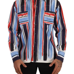 Dolce &amp; Gabbana Elegant Striped Cotton Shirt with Pockets