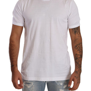 Dolce &amp; Gabbana Elegant White Cotton Crewneck Tee