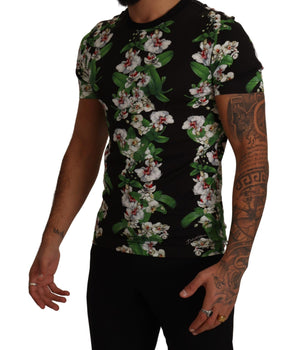 Dolce & Gabbana Black Floral Print Crewneck T-shirt