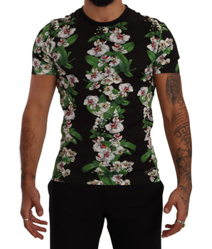Dolce & Gabbana Black Floral Print Crewneck T-shirt