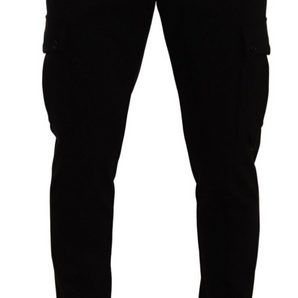 Dolce &amp; Gabbana Elegant Black Slim Fit Cargo Pants