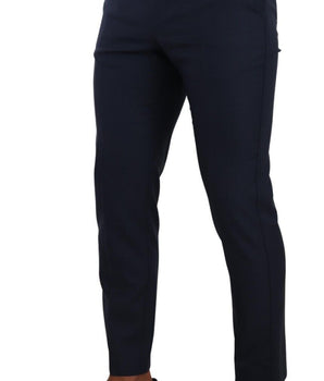 Dolce & Gabbana Dark Blue Wool Skinny Formal Dress Pants
