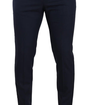 Dolce & Gabbana Dark Blue Wool Skinny Formal Dress Pants