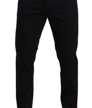 Dolce & Gabbana Blue Bordeaux Cotton Skinny Chino Pants