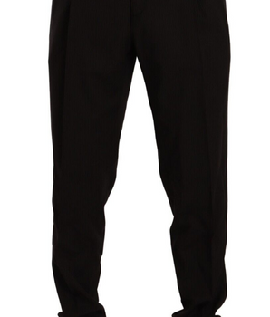 Dolce & Gabbana Brown Wool Skinny Formal Dress Pants