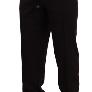 Dolce &amp; Gabbana Elegante pantalón jogger de algodón burdeos