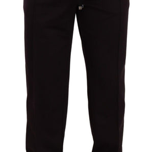 Dolce &amp; Gabbana Elegante pantalón jogger de algodón burdeos