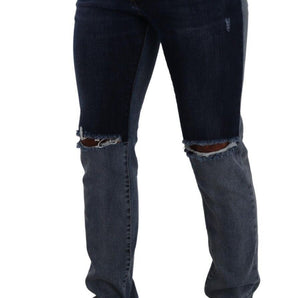 Dolce & Gabbana Chic Slim Fit Tattered Denim