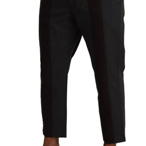 Dolce &amp; Gabbana Elegant Cropped Pants in Gray and Bordeaux Hues