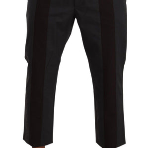 Dolce &amp; Gabbana Elegant Cropped Pants in Gray and Bordeaux Hues