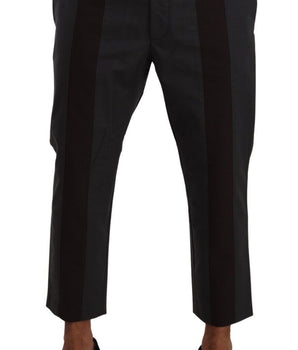 Dolce & Gabbana Gray Bordeaux Striped Cropped Trouser Pants