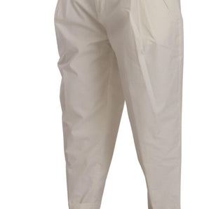 Dolce & Gabbana Elegant White Cotton Stretch Dress Pants