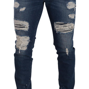 Dolce &amp; Gabbana Elegant Distressed Slim Fit Denim Jeans