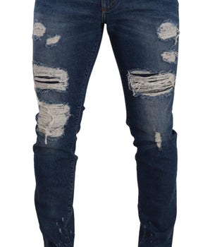 Dolce & Gabbana Blue Wash Cotton Stretch Slim Fit Denim Jeans