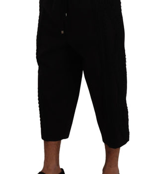 Dolce & Gabbana Black Cotton Torero Sweatpants Shorts Pants