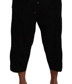 Dolce & Gabbana Black Cotton Torero Sweatpants Shorts Pants
