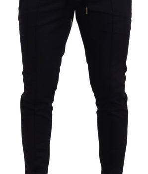 Dolce & Gabbana Blue Cotton Stretch Jogging Trouser Pants