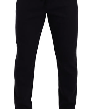 Dolce & Gabbana Blue Cotton Stretch Jogging Trouser Pants