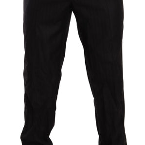 Dolce &amp; Gabbana Elegant Striped Wool-Silk Dress Pants