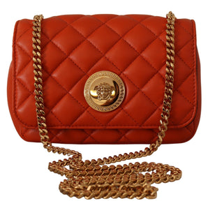 Versace Elegant Red Nappa Leather Crossbody Bag