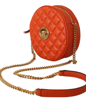 Versace Red Nappa Leather Medusa Round Crossbody Bag