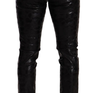 Dolce &amp; Gabbana Elegant Black Logo Skinny Pants