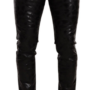 Dolce &amp; Gabbana Elegant Black Logo Skinny Pants