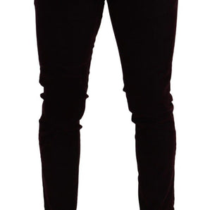 Dolce &amp; Gabbana Elegant Burgundy Slim Fit Denim