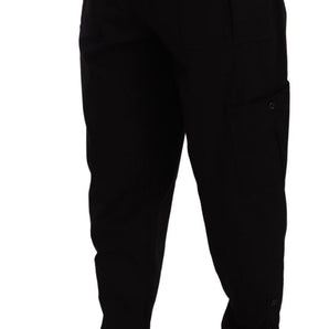 Dolce &amp; Gabbana Pantalones cargo negros elegantes con comodidad elástica