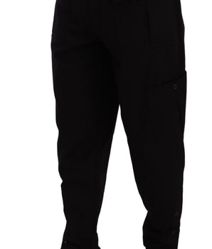 Dolce & Gabbana Black Cotton Stretch Tapered Cargo Pants