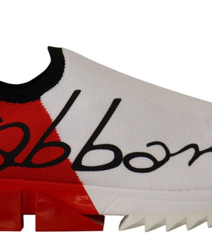 Dolce & Gabbana White Red Sorrento Sandals Sneakers