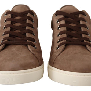 Dolce & Gabbana Elegant Brown Leather Sneakers for Men