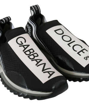 Dolce & Gabbana Black White SORRENTO Sport Stretch Sneakers