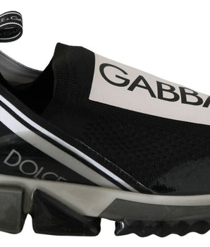 Dolce & Gabbana Black White SORRENTO Sport Stretch Sneakers