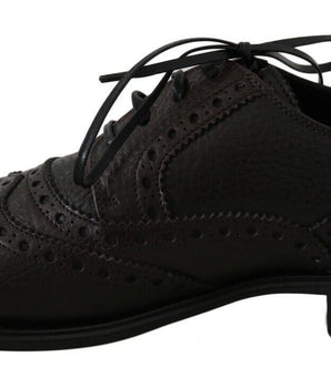 Dolce & Gabbana Brown Leather Wingtip Derby Formal Shoes