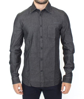 Ermanno Scervino Denim Jeans Cotton Casual Gray Stretch Shirt
