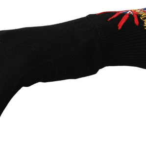 Dolce &amp; Gabbana Elegant Black Virgin Wool Gloves