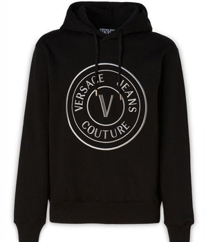 Versace Jeans Stunning Hooded Black Cotton Sweatshirt