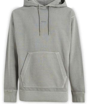 Hugo Boss Elegant Grey Cotton Hooded Sweatshirt