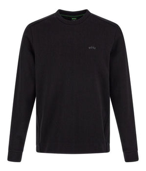 Hugo Boss Elegant Black Cotton Round Neck Sweatshirt