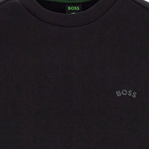 Hugo Boss Elegant Black Cotton Round Neck Sweatshirt