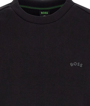 Hugo Boss Elegant Black Cotton Round Neck Sweatshirt