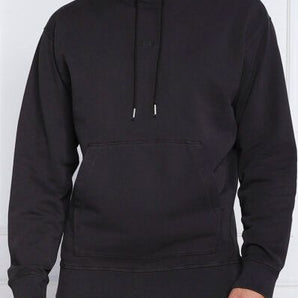 Hugo Boss Elegant Dark Blue Cotton Hooded Sweatshirt