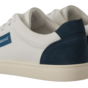 Dolce & Gabbana Chic White Leather Low-Top Sneakers