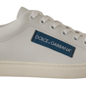 Dolce & Gabbana Chic White Leather Low-Top Sneakers