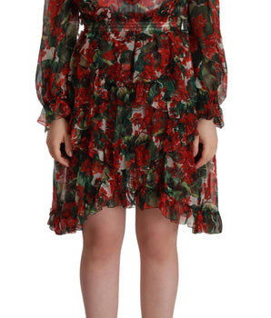 Dolce &amp; Gabbana Minivestido hasta la rodilla de seda floral