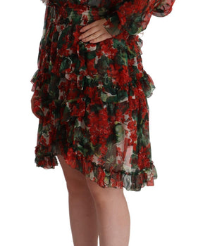 Dolce &amp; Gabbana Minivestido hasta la rodilla de seda floral