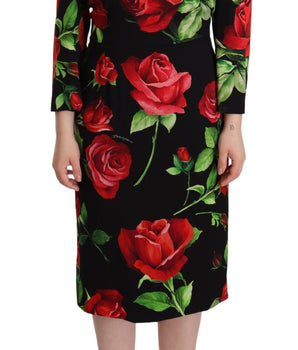 Dolce &amp; Gabbana Elegant Floral Print Silk Sheath Dress