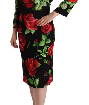 Dolce &amp; Gabbana Elegant Floral Print Silk Sheath Dress