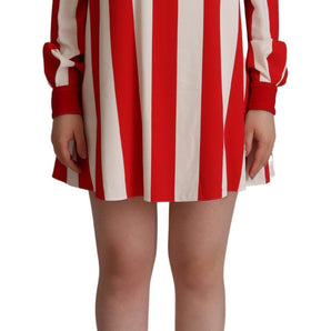 Dolce & Gabbana Elegant Striped Shirt Mini Dress